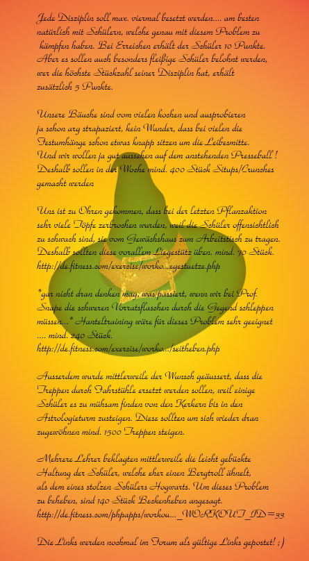 Hier solltet ihr die Wochenaufgabe sehen können.